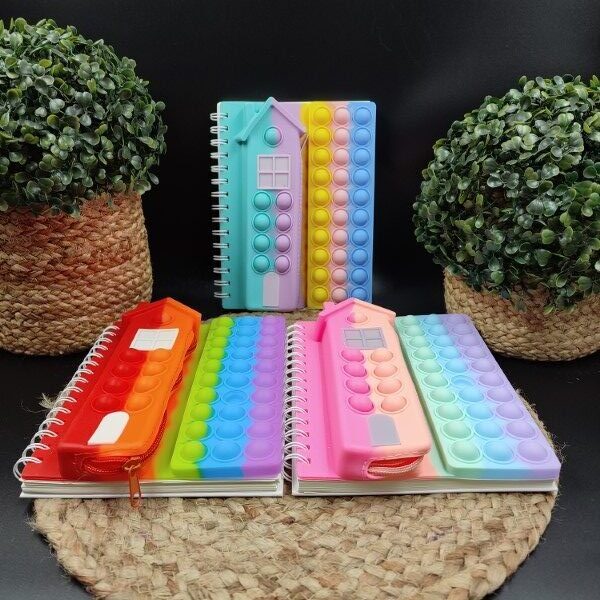 Popit Diary Spiral Notebook with Popit Zipper Pouch